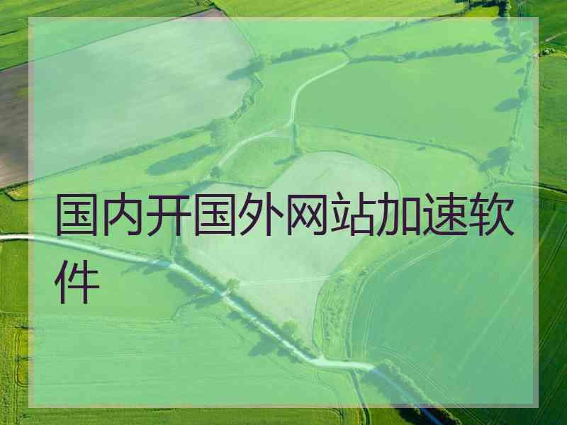 国内开国外网站加速软件